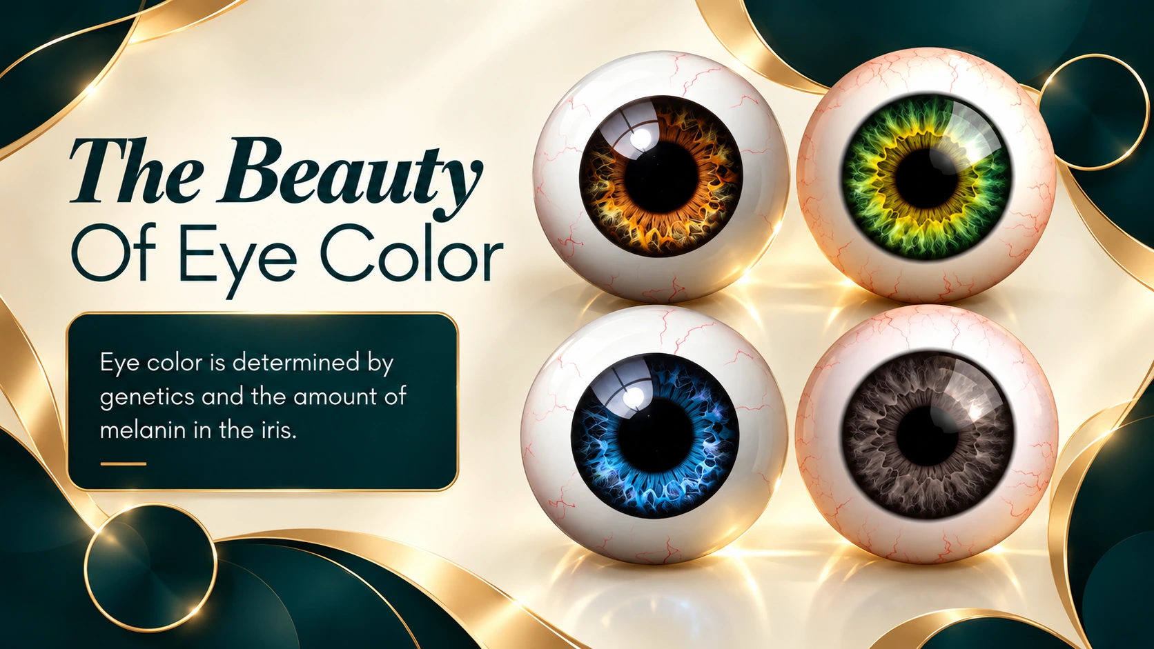 Infographie fournie : The Beauty of Eye Color, exemples d’iris